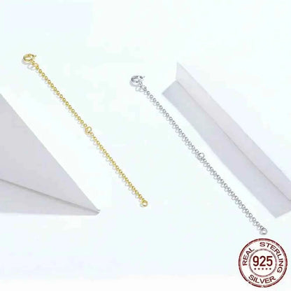 14K Gold Plated 925 Sterling Silver Necklace Extension Chains With Lobster Clasps For Diy Jewelry Making