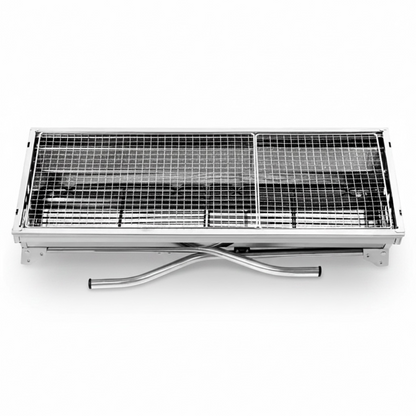 Large Portable Folding Charcoal BBQ Grill – Stainless Steel with Carry Bag, 73cm