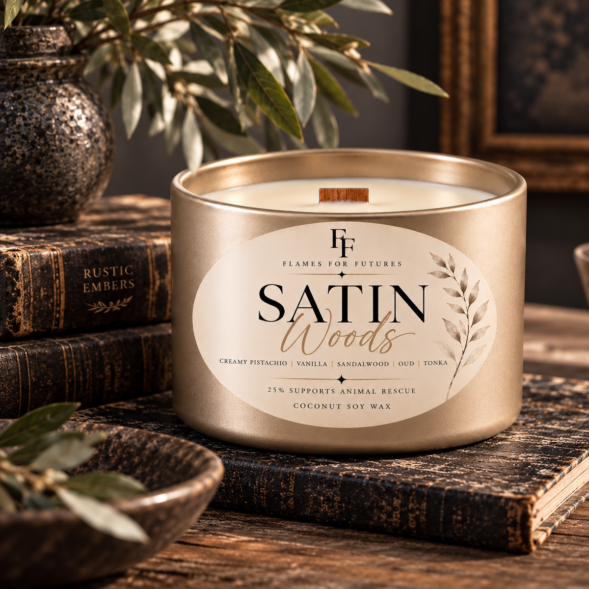 Satin Woods — 8 oz Coconut Soy Candle
