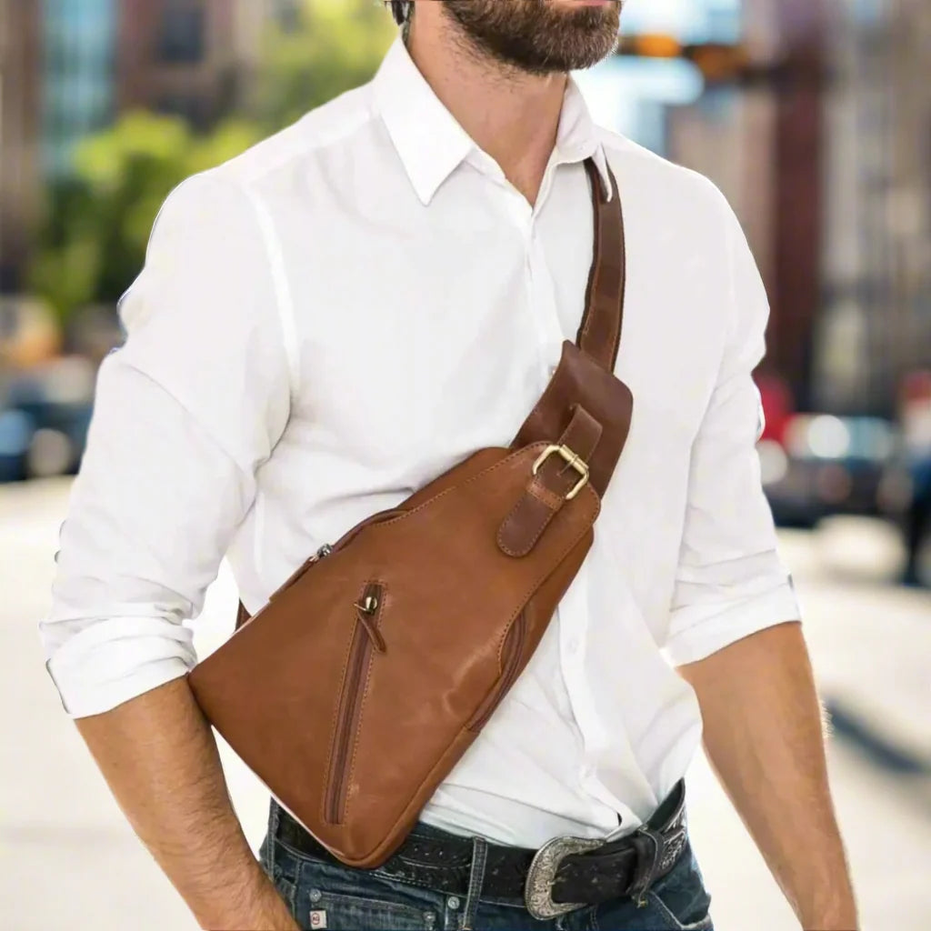 Premium Handcrafted Leather Sling Bag | Backpack | Crossbody Messenger Bag