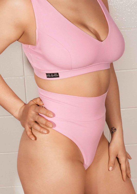 Bas de maillot cheeky rose