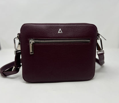 Petit Sac bandouillère avec porte carte détachable, aubergine | Kennedi