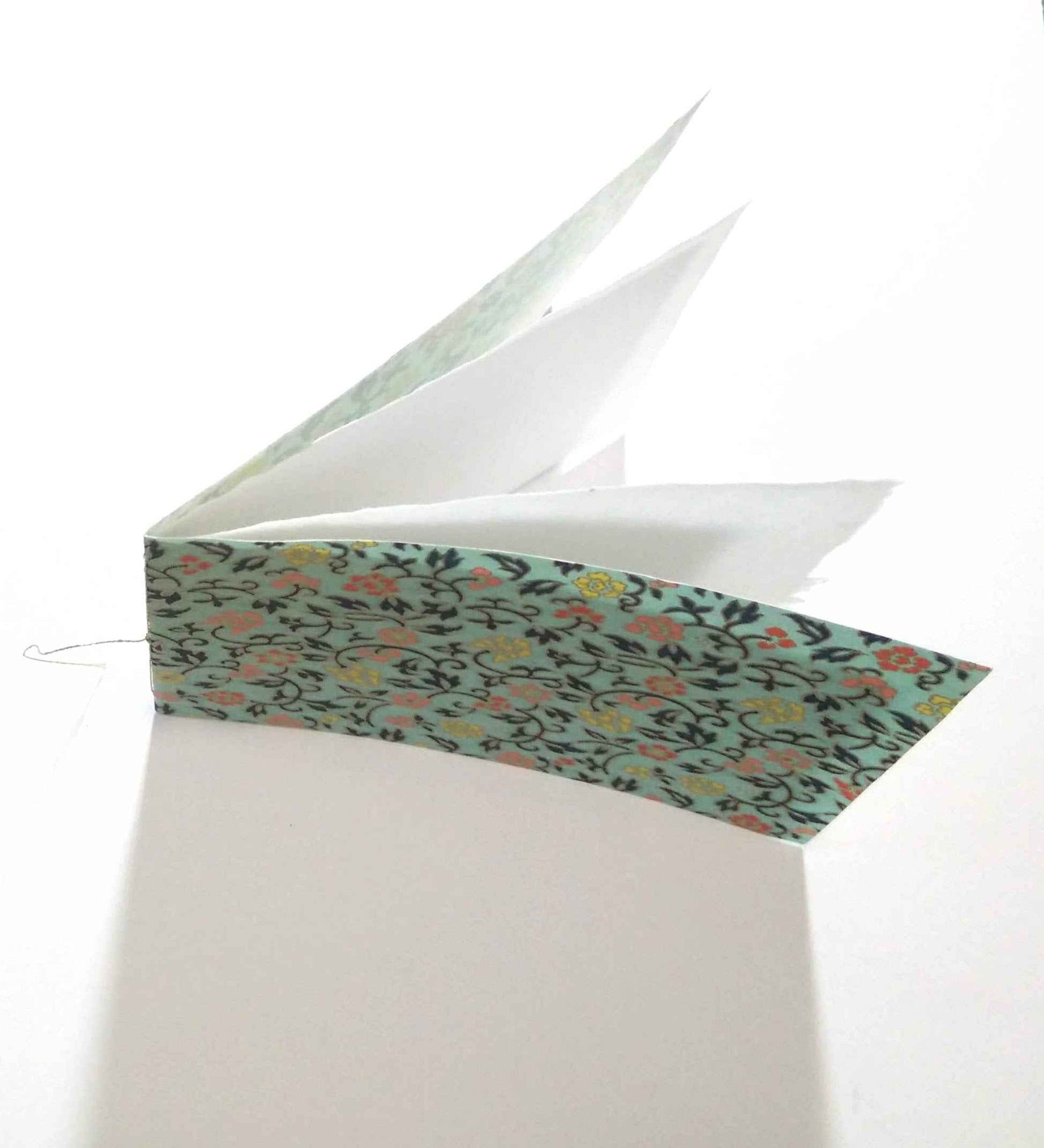 Handsewn Chiyogami Cotton Rag Blank Card | Vintage Floral