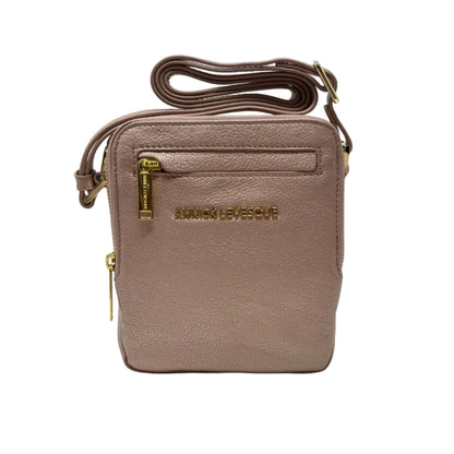 Petit sac en cuir rose platine —  Nadine