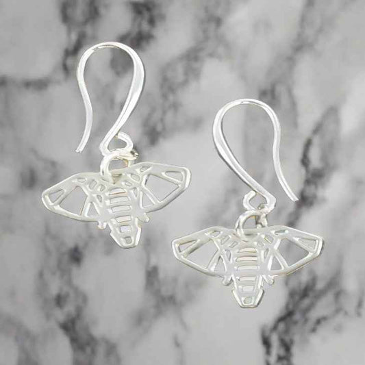 Elephant Charm Earrings In Silver Plate