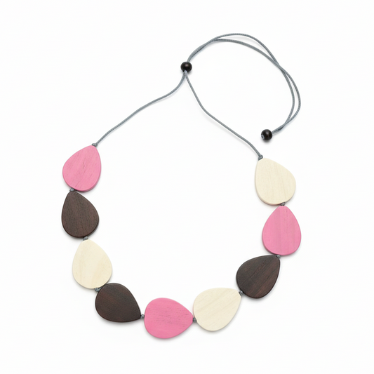 Wooden Tear Drop Necklace