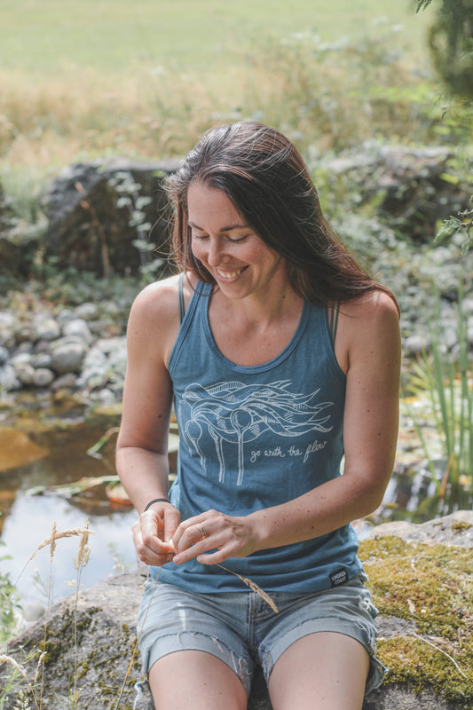 KELP FOREST - Women's Racerback Eco Tank Top - Teal