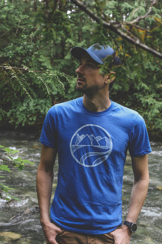 LOGO - Heather Blue - Unisex Eco Tee