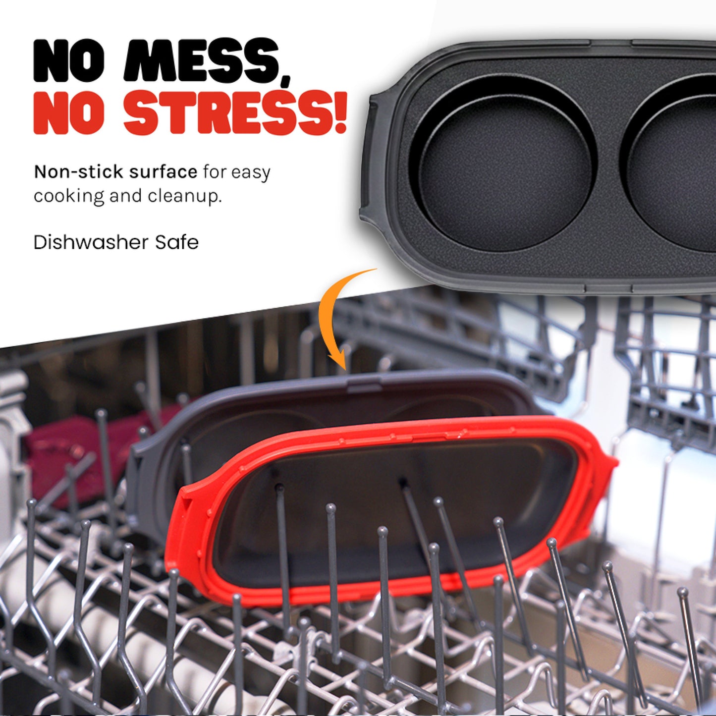 Micro Grill Egg Mate™ Mikrowellen-Eierkocher – 2-Eier Spiegelei-Zubereiter mit Dampfentlüftungsdeckel – Schnelle Frühstückssandwich-Eierform – BPA-frei, spülmaschinenfest