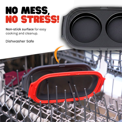 Micro Grill Egg Mate™ Mikrowellen-Eierkocher – 2-Eier Spiegelei-Zubereiter mit Dampfentlüftungsdeckel – Schnelle Frühstückssandwich-Eierform – BPA-frei, spülmaschinenfest