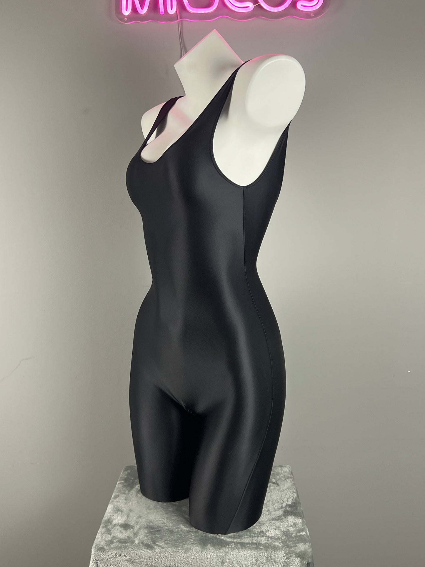 Sleeveless Sheer Spandex Bodysuit Glossy Silky Spandex Yoga Suit Lingerie
