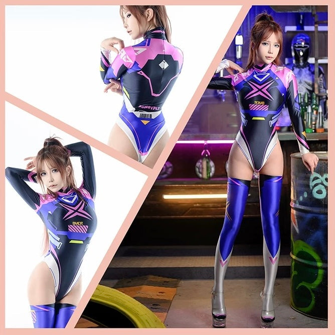 Anime Sci-fi Spandex Swimwear Racing Suit Wet Suit Race Queen Costume