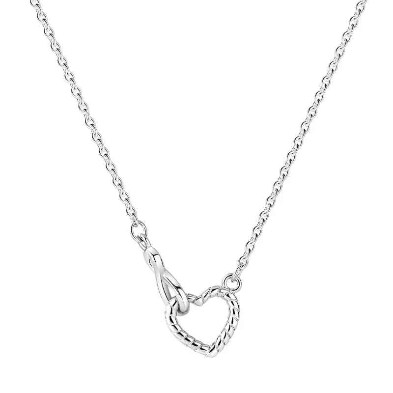 Infinity Love Sterling Silver Heart Pendant Necklace