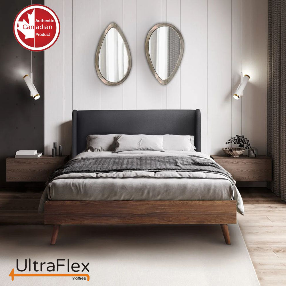 UltraFlex® PARADISE - Natural Heavy Duty Foam Blend, Low Motion Transfer, Comfort+ Cool Gel and Spinal Posture Support Eco-Friendly Mattress (Made in Canada)- With Waterproof Mattress Protector