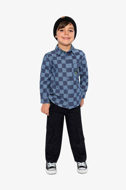 Twill Pants With Cargo Pockets Dark Blue