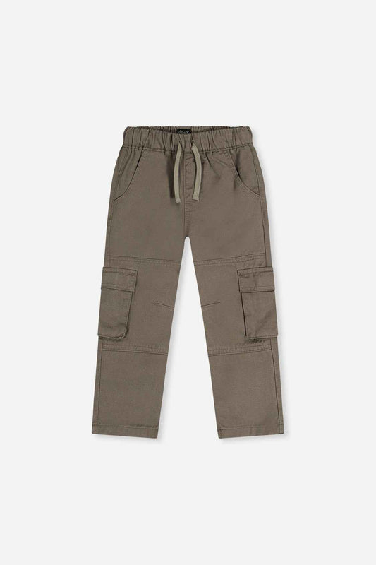 Twill Pants With Cargo Pockets Grey