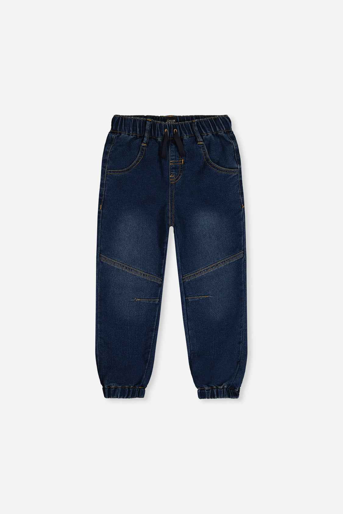 French Terry Denim Jogger Pants Navy Blue