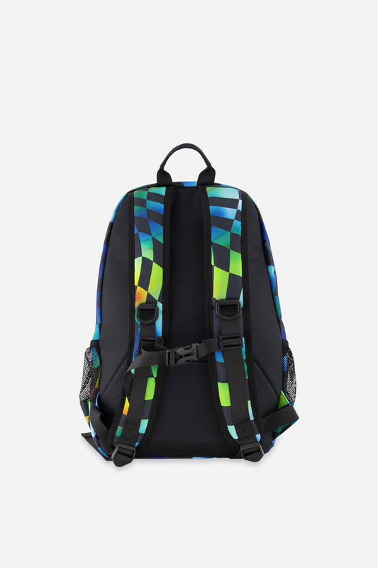 Kids Backpack Blue Checkered Print