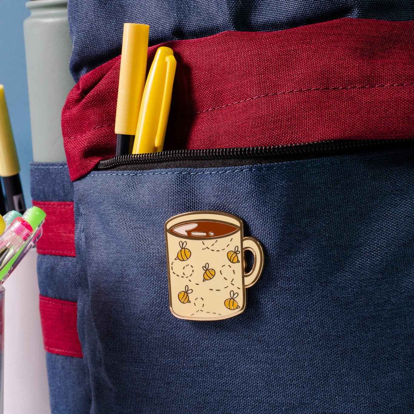 Big Bee-tha Cup Of Joe Enamel Pin
