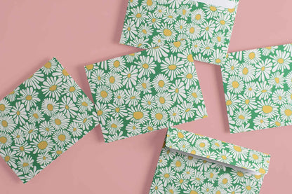 Green Daisies Pattern Envelope - 5 Pack