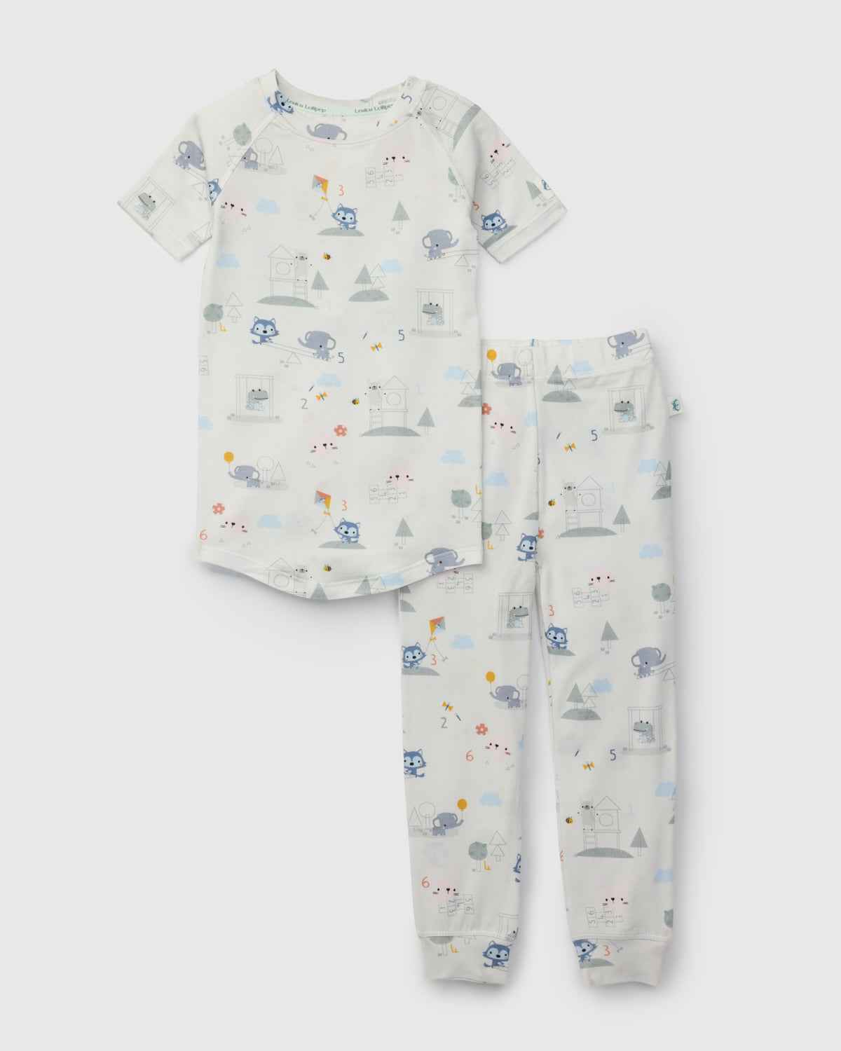 Short Sleeve Long Pants Summer Pajama Set TENCEL™ - Mini Mathletes