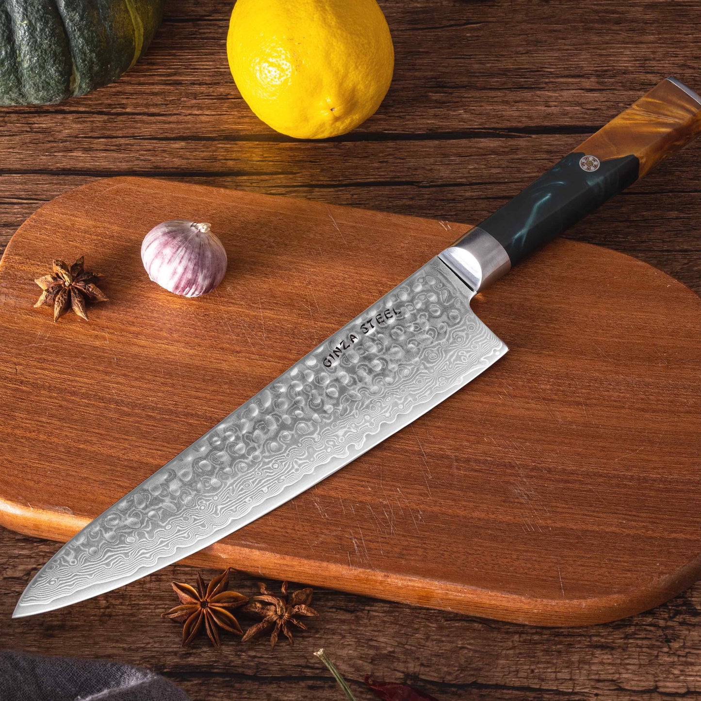 Kaze Katana | Kochmesser 20 cm Damast VG10 Stahl 67 Lagen