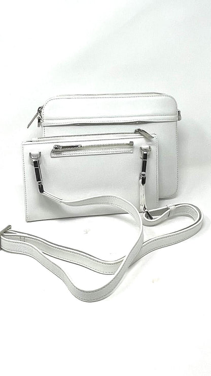 Petit Sac bandoulière avec porte carte détachable blanc pure | Kennedi
