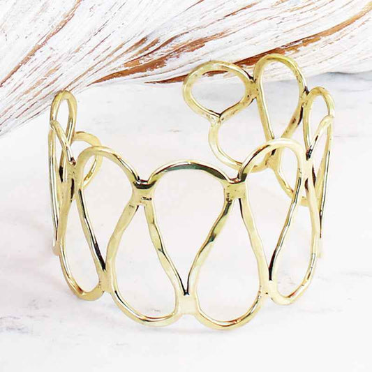 Open Loop Metal Cuff - Gold Colour