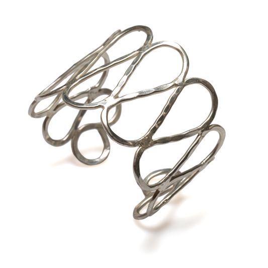 Open Loop Metal Cuff - Silver Colour