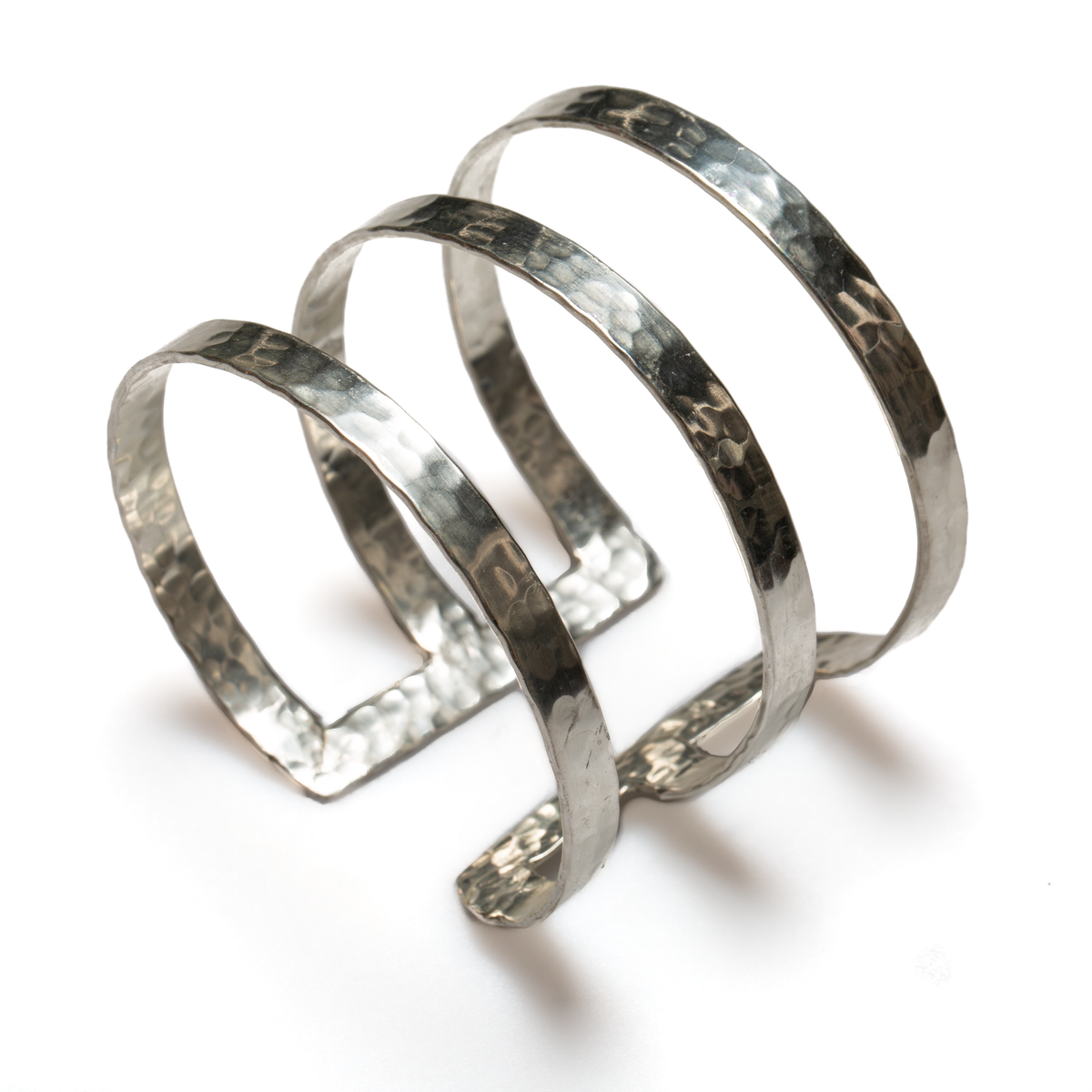 Triple Bar Metal Cuff - Silver Colour