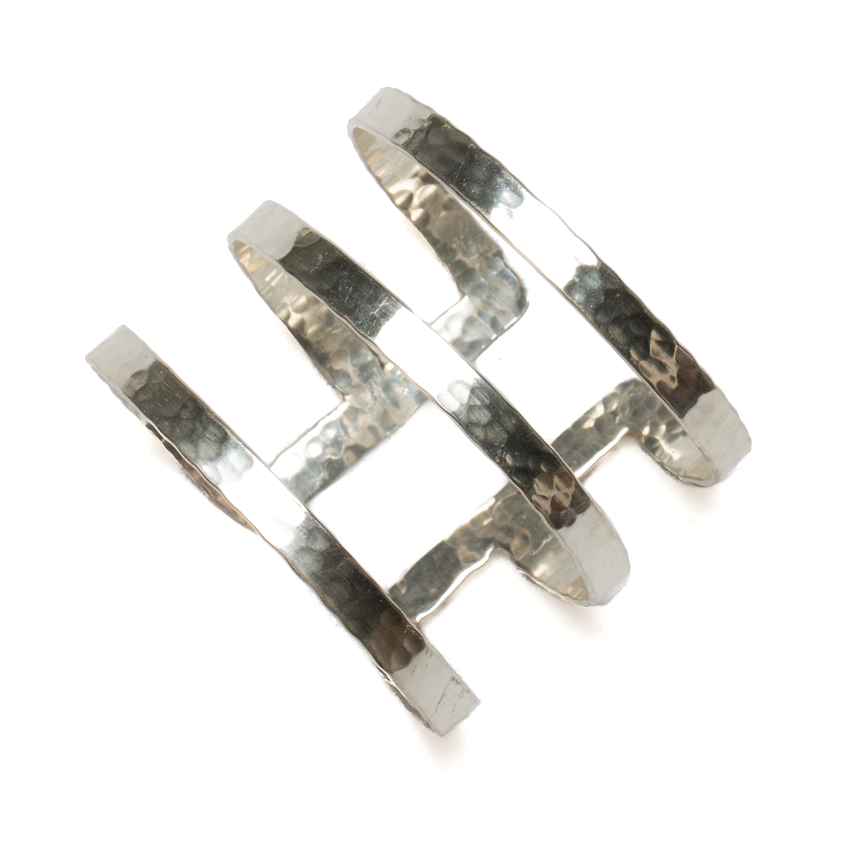 Triple Bar Metal Cuff - Silver Colour
