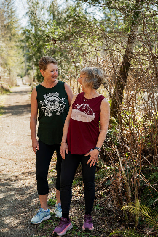 HUMMINGBIRD - Women's Relaxed Bamboo Tank - Forest Green