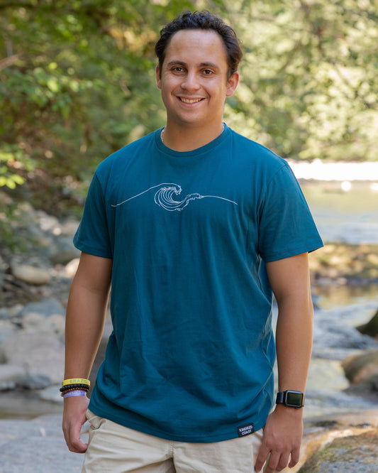 NEW WAVE - Unisex 100% Organic Cotton Tee - Ocean Blue