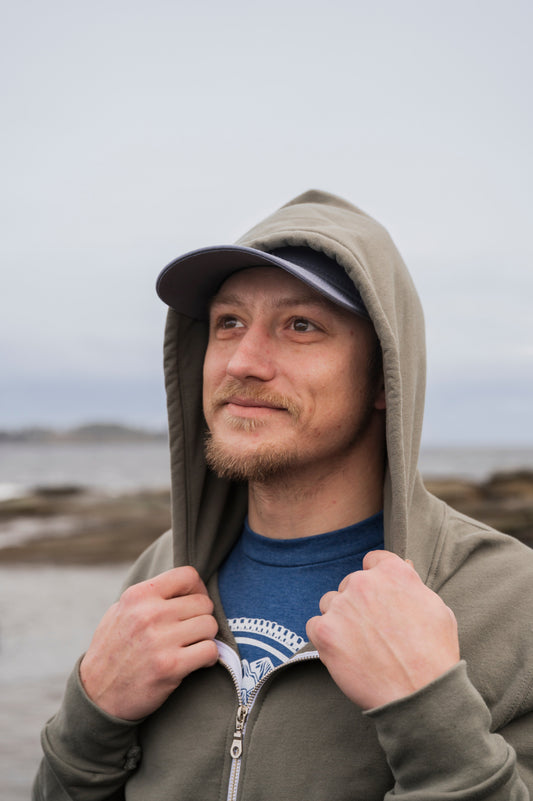 Zip Up Organic Cotton Hoodie - Sage