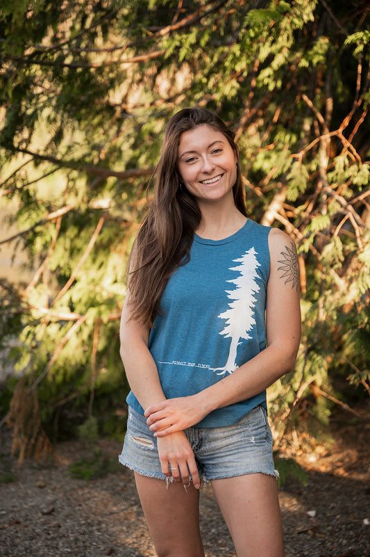 ELDERS- Women's Relaxed Tank - Heather Teal
