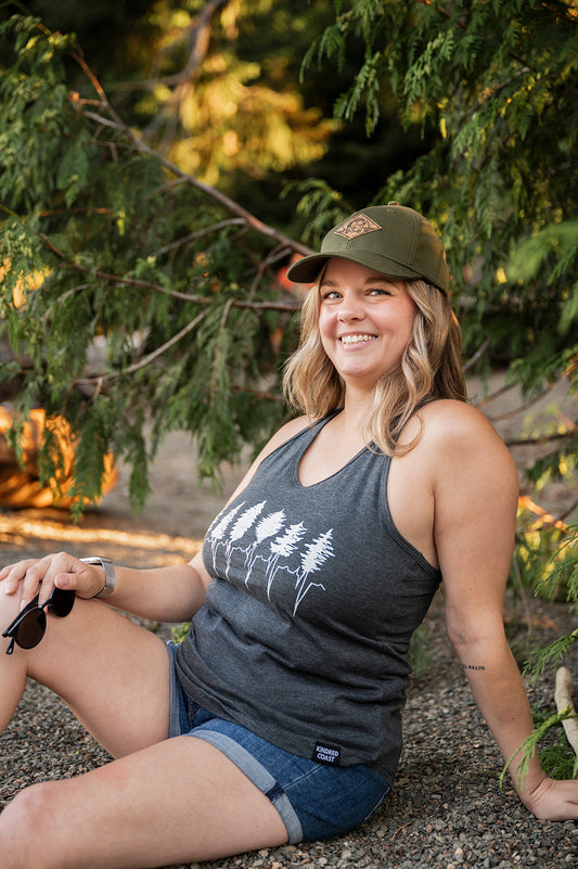 TREELINE - Women's Racerback Eco Tank Top - Charcoal