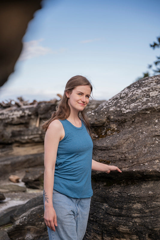 Women's Relaxed Tank - Blank Apparel - Teal