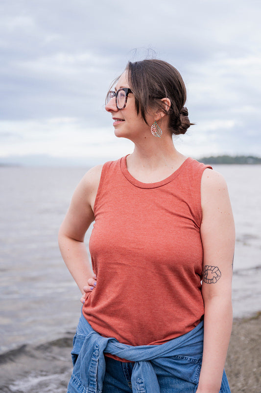 Women's Relaxed Tank - Blank Apparel - Rust