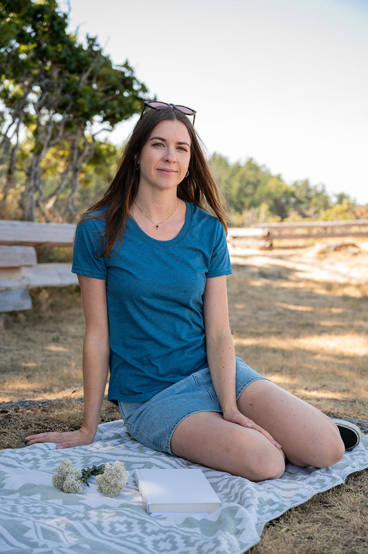 Women's Eco Tee - Blank Apparel - Heather Teal