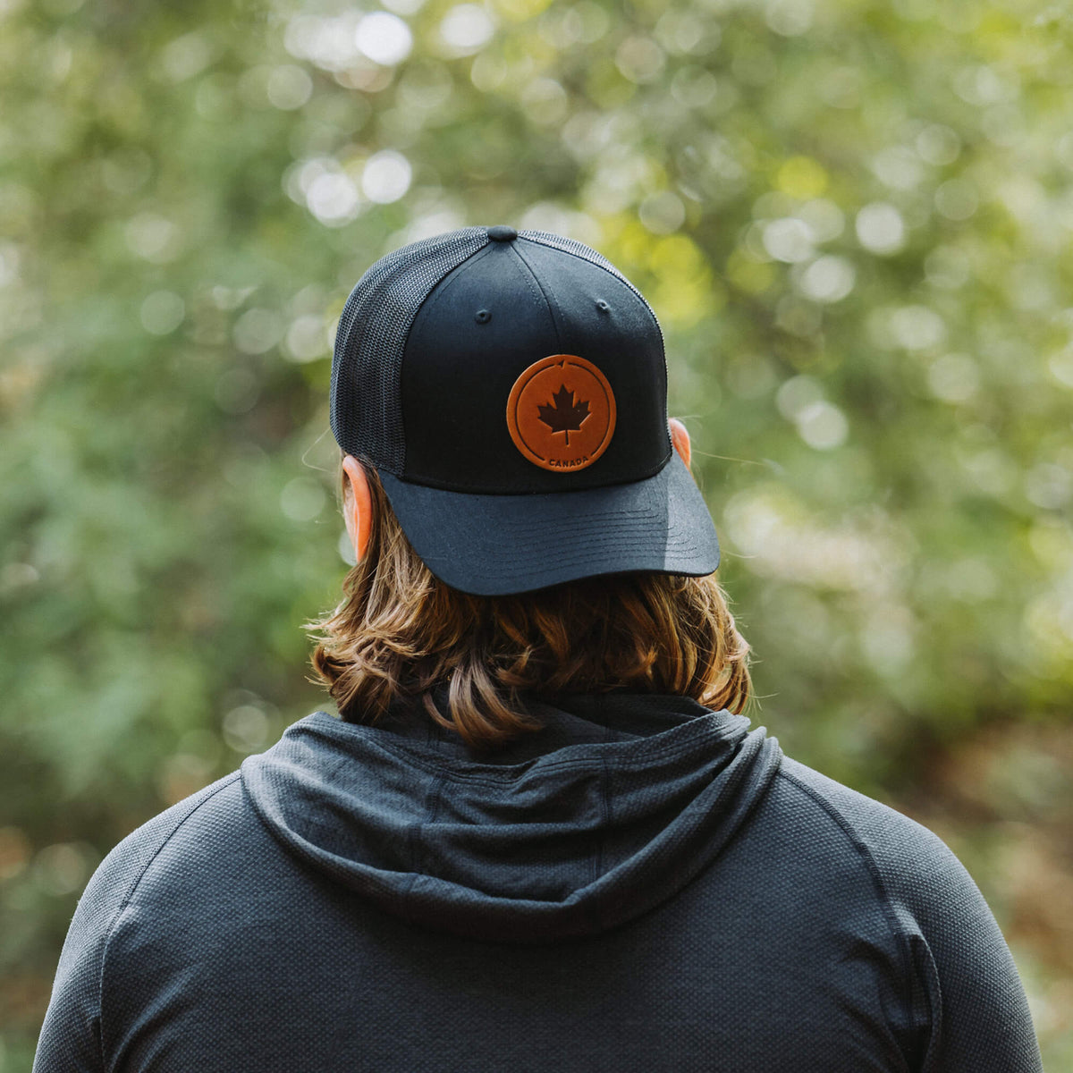 Alberta Leather Patch Trucker Hat