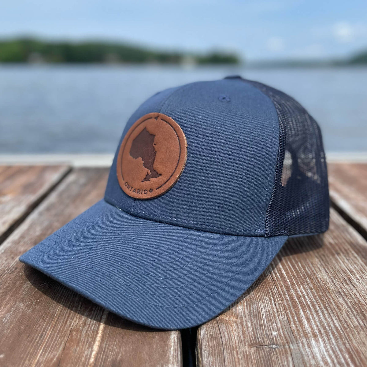 Ontario Leather Patch Trucker Hat