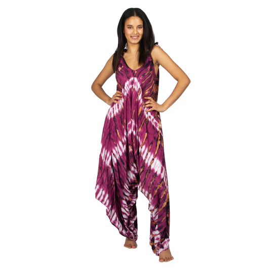 Purple 'Hippie' Style Tie Dye Romper