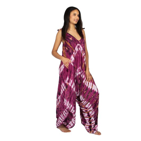 Purple 'Hippie' Style Tie Dye Romper