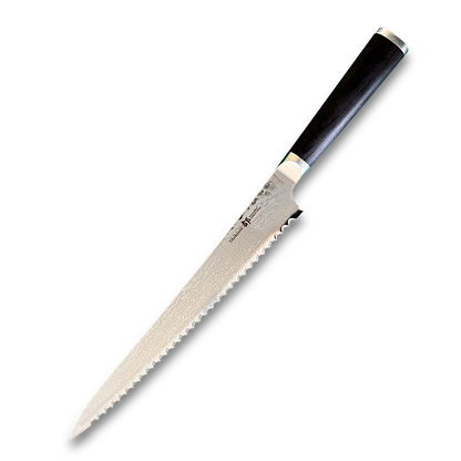 Miyako SUS 240mm Brotschneidemesser | 33-Lagen Damaststahlklinge – Hergestellt in Japan