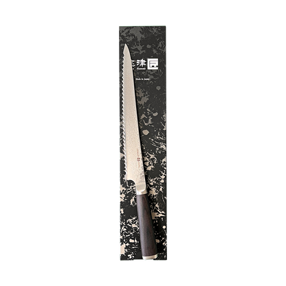 Miyako SUS 240mm Brotschneidemesser | 33-Lagen Damaststahlklinge – Hergestellt in Japan