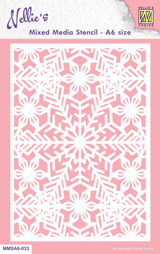 Nellie's Choice Mixed Media Stencil A6 Size - Christmas - Snowflakes-2
