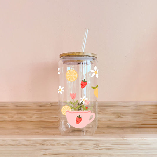 Boho-Glas - Erdbeerlimonade