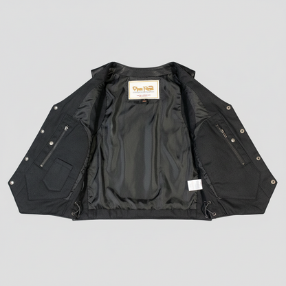 Open Road Women's Leather Vest | Side-Laced Cowhide Motorcycle Vest
