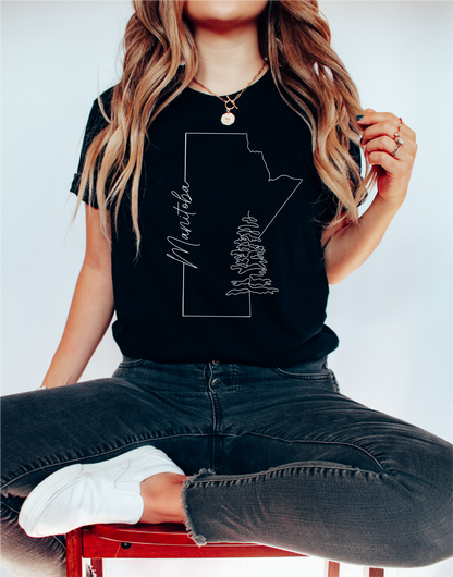 Manitoba Line Art Unisex T-shirt | Manitoba Apparel