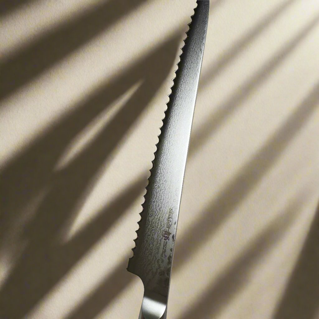 Miyako SUS 240mm Brotschneidemesser | 33-Lagen Damaststahlklinge – Hergestellt in Japan